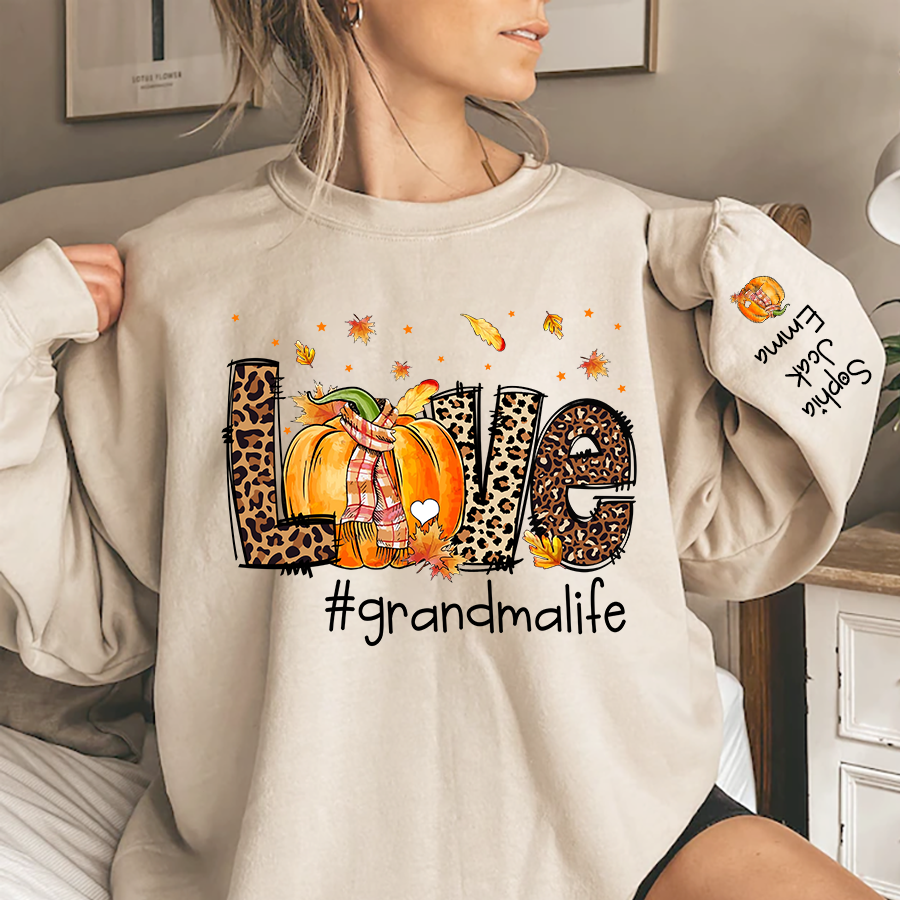 Lofaris Love Leopard Pumpkin Thanksgiving Custom Sweatshirt