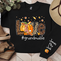 Lofaris Love Leopard Pumpkin Thanksgiving Custom Sweatshirt