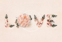 Lofaris Love Letters Boho Dusty Pink Floral Photography Backdrop For Newborn