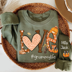 Lofaris Love Mimi Life Grandkids Autumn Pumpkin Sweatshirts