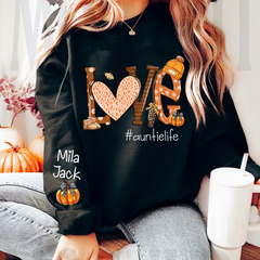 Lofaris Love Mimi Life Grandkids Autumn Pumpkin Sweatshirts