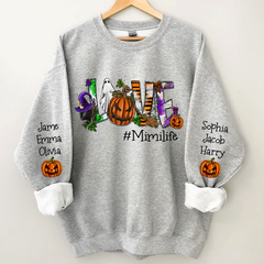 Lofaris Pumpkin Spooky Love Halloween Grandma And Grandkids CTH01 Sweatshirt