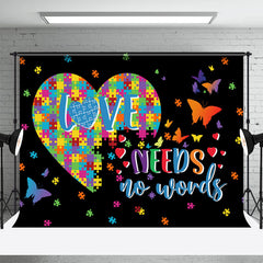 Lofaris Love Needs No Words Heart Puzzle Autism Backdrop