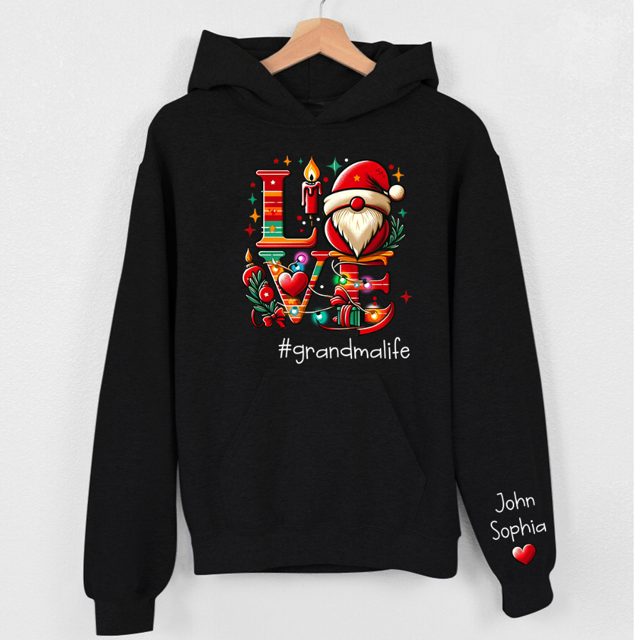 Lofaris Love Personalized Gift For Grandma and Kids Hoodie