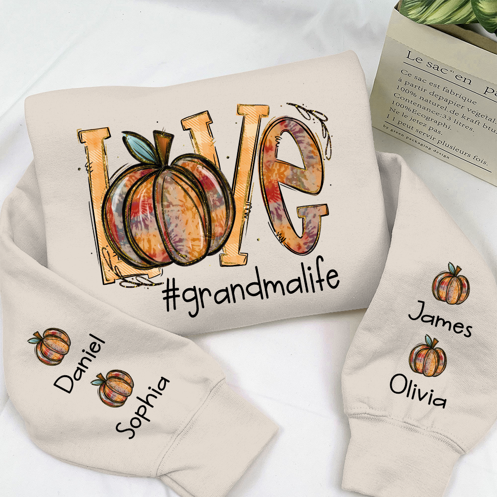 Lofaris Love Pumpkin Autumn Grandma Life Kids Sweatshirt