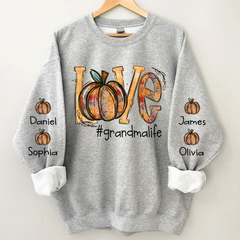 Lofaris Love Pumpkin Autumn Grandma Life Kids Sweatshirt