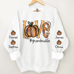 Lofaris Love Pumpkin Autumn Grandma Life Kids Sweatshirt