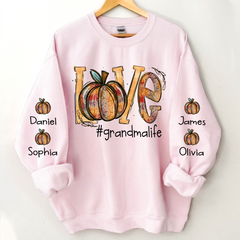 Lofaris Love Pumpkin Autumn Grandma Life Kids Sweatshirt