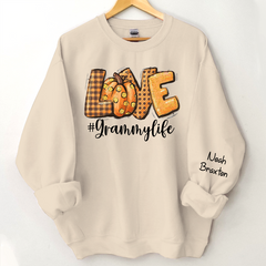 Lofaris Hello Pumpkin Fall Vibes Peace Love Thanksgiving Family Sweatshirt