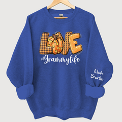 Lofaris Hello Pumpkin Fall Vibes Peace Love Thanksgiving Family Sweatshirt