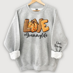 Lofaris Hello Pumpkin Fall Vibes Peace Love Thanksgiving Family Sweatshirt