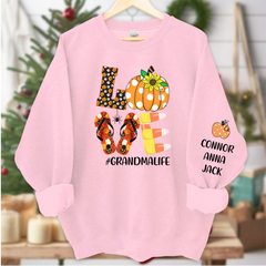 Lofaris Love Pumpkins Grandma Grandkids Autumn Sweatshirt