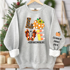 Lofaris Love Pumpkins Grandma Grandkids Autumn Sweatshirt