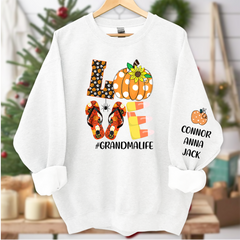 Lofaris Love Pumpkins Grandma Grandkids Autumn Sweatshirt