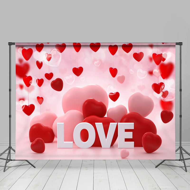 Lofaris Love Red And Pink Hearts Valentines Day Backdrop