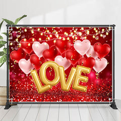 Lofaris Love Red Heart Balloons Valentines Day Backdrop