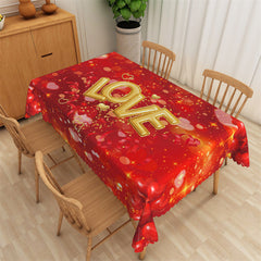 Lofaris Love Red Sparkling Bokeh Valentines Day Tablecloth