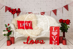 Lofaris LOVE Valentines Day Portrait Backdrop For Photography