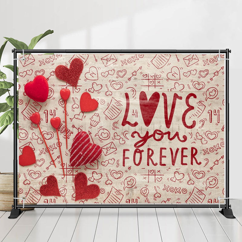 Lofaris Love You Forever Sweet Letter Valentines Day Backdrop