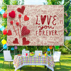 Lofaris Love You Forever Sweet Letter Valentines Day Backdrop