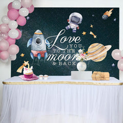 Lofaris Love You To The Moon Galaxy Baby Shower Backdrop