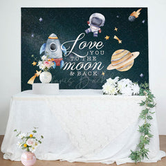 Lofaris Love You To The Moon Galaxy Baby Shower Backdrop