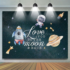 Lofaris Love You To The Moon Galaxy Baby Shower Backdrop