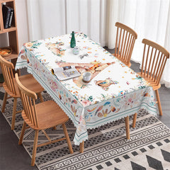 Lofaris Lovely Animals Safari Leathers Floral Kitchen Tablecloth