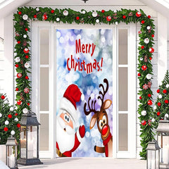 Lofaris Lovely Bokeh Santa Claus Elk Christmas Door Cover