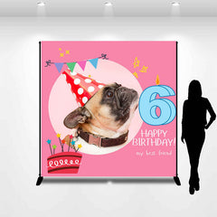 Lofaris Lovely Cake Pink Custom Photo Birthday Backdrop For Pets