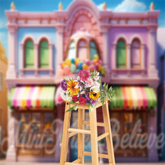 Lofaris Lovely Candy Shop Photo Birthday Cake Smash Backdrop