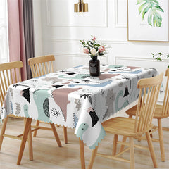 Lofaris Lovely Cartoon Dinosaur Patterns White Tablecloth