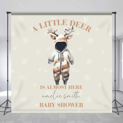 Lofaris Lovely Deer Cloth Custom Christmas Baby Shower Backdrop