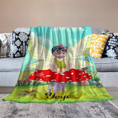 Lofaris Lovely Elf Mushroom Grassland Custom Photo Blanket