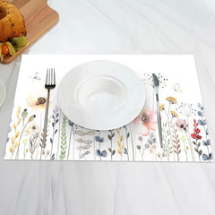 Lofaris Lovely Floral Leaf Spring Dining Set Of 4 Placemats