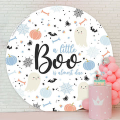 Lofaris Lovely Ghost Boo Halloween Baby Shower Round Backdrop