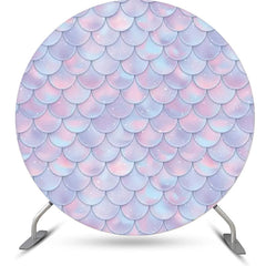 Lofaris Lovely Mermaid Scales Simple Round Birthday Backdrop