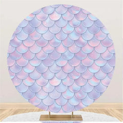 Lofaris Lovely Mermaid Scales Simple Round Birthday Backdrop