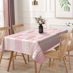 Lofaris Lovely Pink Texture Plice Print Rectangle Tablecloth