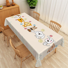 Lofaris Lovely Puppys And Pencil Pattern Dining Tablecloth