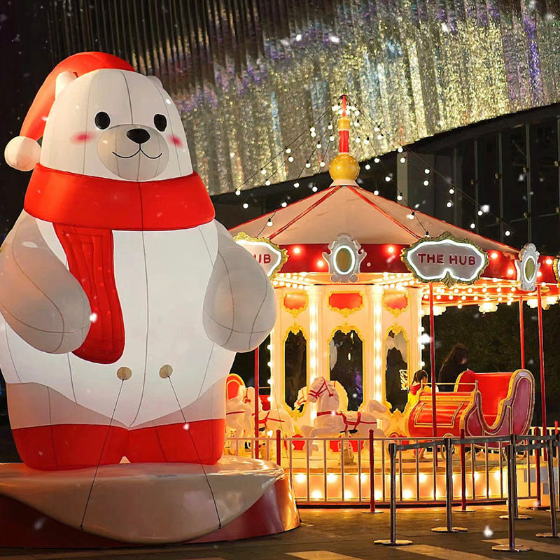 Lofaris Lovely Scarf White Bear Christmas Inflatable Decor