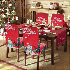 Lofaris Lovely Snowman Merry Christmas Red Table Cloth Set