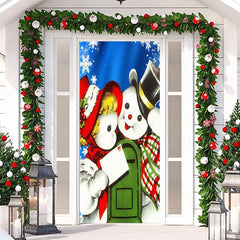 Lofaris Lovely Snowmans Snowflake Door Cover For Christmas