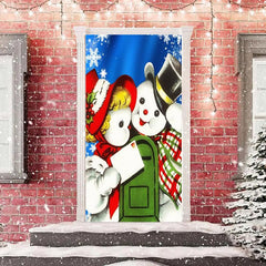 Lofaris Lovely Snowmans Snowflake Door Cover For Christmas