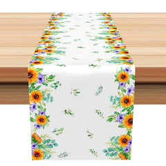 Lofaris Lovely Sunflower Leaves Simple Summer Table Runner