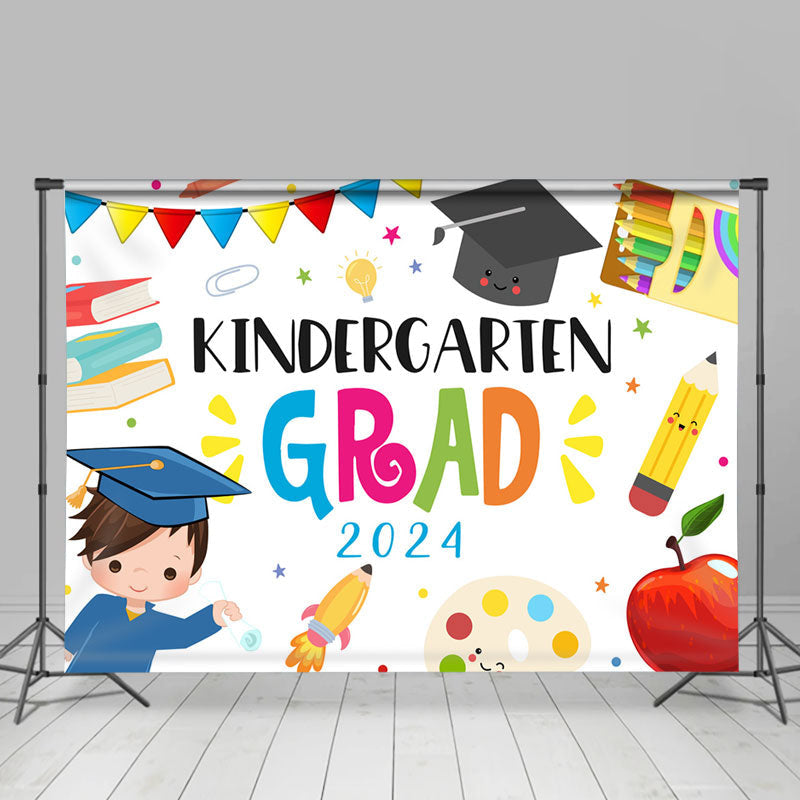 Lofaris Lovely Sweet Kindergraten Grad 2024 Party Backdrop