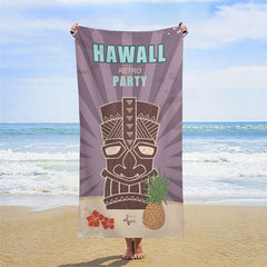 Lofaris Luau Hawaiian Theme Custom Name Photo Beach Towel