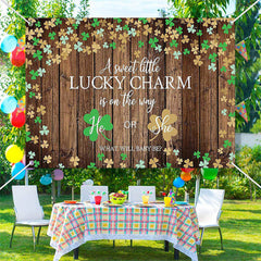 Lofaris Lucky Charm Clovers Wood Wall Baby Shower Backdrop