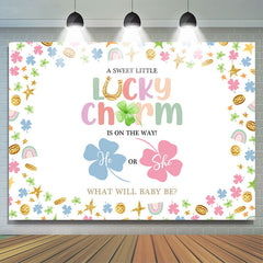 Lofaris Lucky Charm He Or She Clover Baby Shower Backdrop