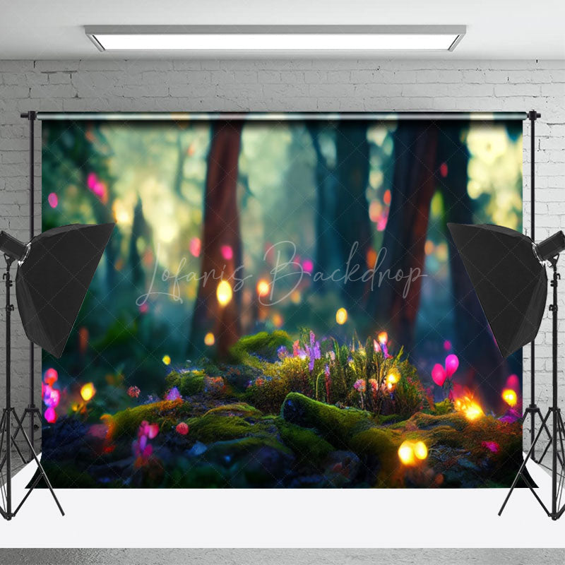 Lofaris Luminous Nightfall Lichen Forest Photography Backdrop